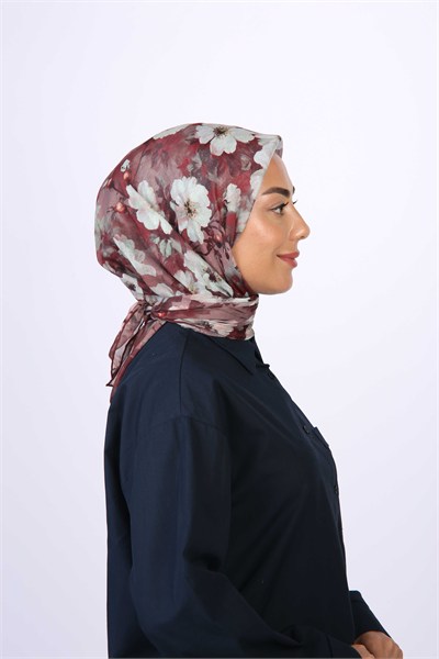 Locella Pamuk Vual Eşarp-Bordo