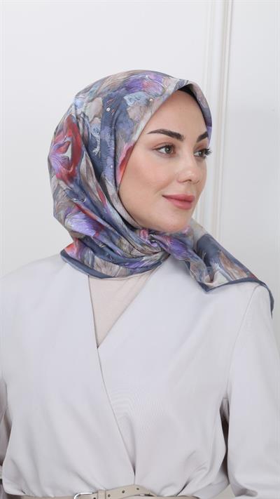 Locella Pamuk Vual Eşarp Koyu Gri-7