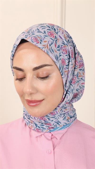 Locella Pamuk Vual Eşarp Mavi-1