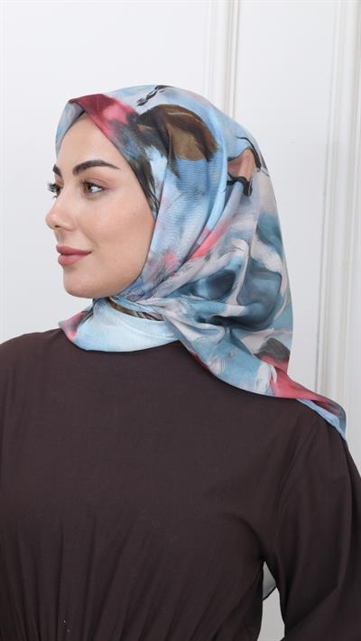 Locella Pamuk Vual Eşarp Açık Mavi-5