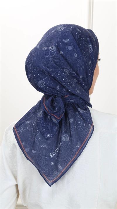 Locella Pamuk Vual Eşarp Lacivert-4