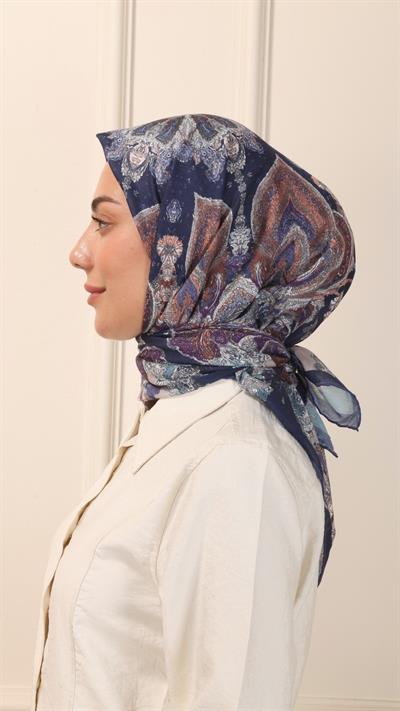 Locella Pamuk Vual Eşarp Lacivert-10