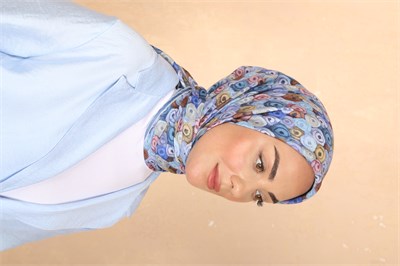 Locella Pamuk Vual Eşarp-Mavi