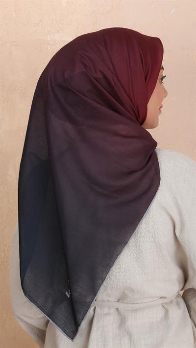 Locella Pamuk Vual Eşarp Siyah Bordo-13