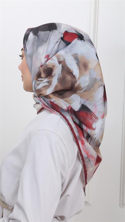 Locella Pamuk Vual Eşarp Bordo-1