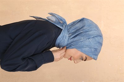 Locella Pamuk Vual Eşarp Mavi