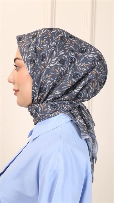 Locella Pamuk Vual Eşarp Gri-10