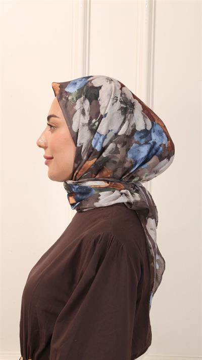 Locella Pamuk Vual Eşarp Kahve-10