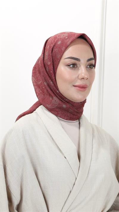 Locella Pamuk Vual Eşarp Bordo-23