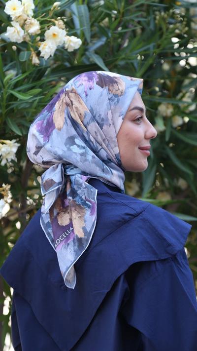 Locella Pamuk Vual Eşarp Füme-3