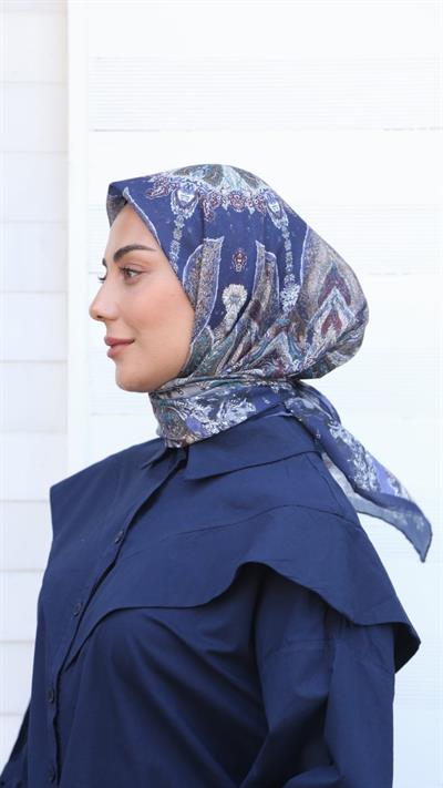 Locella Pamuk Vual Eşarp Morcivert-3