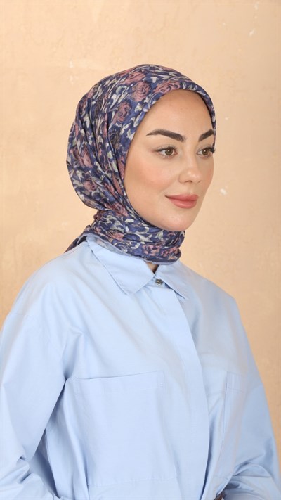 Locella Pamuk Vual Eşarp Lacivert
