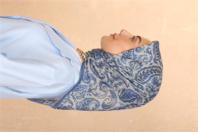 Locella Pamuk Vual Eşarp-Açık Mavi