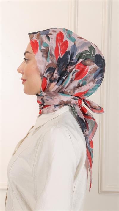 Locella Pamuk Vual Eşarp Kırmızı-11