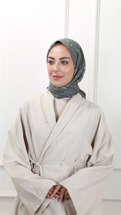 Locella Pamuk Vual Eşarp Haki Yeşil-26