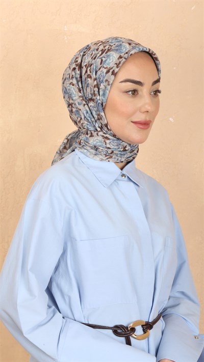 Locella Pamuk Vual Eşarp Mavi