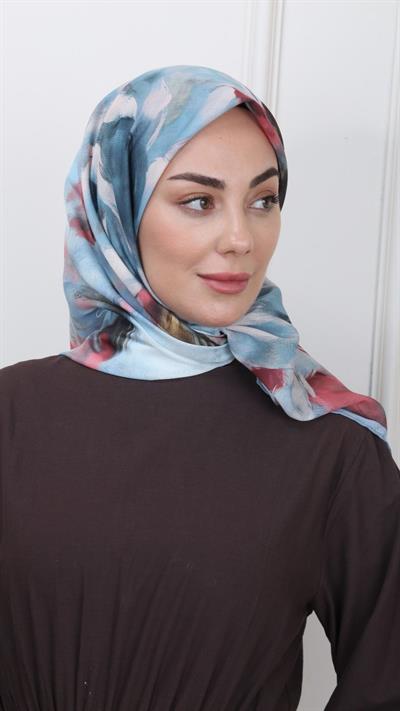 Locella Pamuk Vual Eşarp Açık Mavi-5