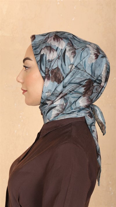 Locella Pamuk Vual Eşarp Mavi