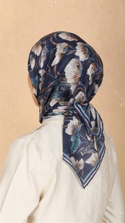 Locella Pamuk Vual Eşarp Lacivert