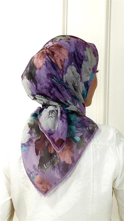 Locella Pamuk Vual Eşarp Lila-8