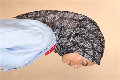 Locella Pamuk Vual Eşarp Siyah