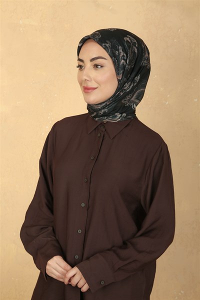 Locella Pamuk Vual Eşarp Siyah-krem