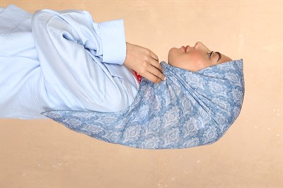 Locella Pamuk Vual Eşarp Mavi