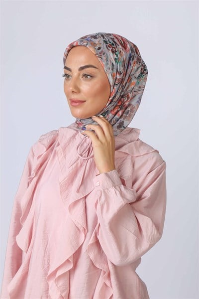Locella Pamuk Vual Eşarp-Gri