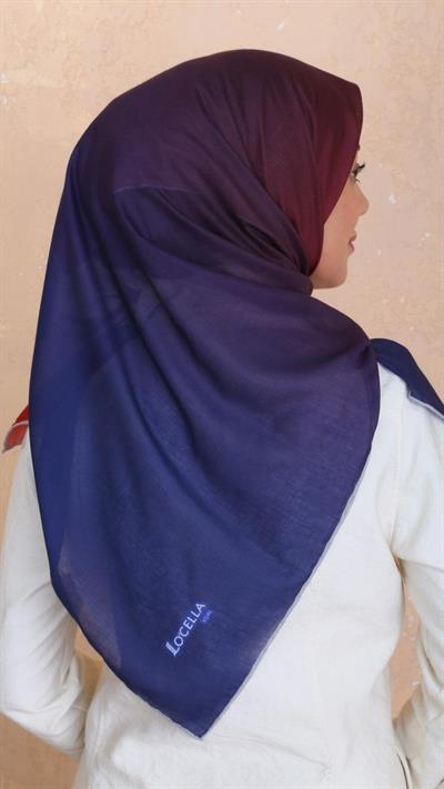 Locella Pamuk Vual Eşarp Morcivert Bordo-5