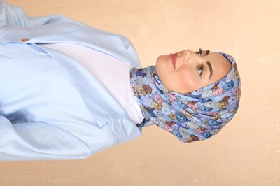 Locella Pamuk Vual Eşarp Mavi