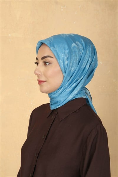 Locella Pamuk Vual Eşarp Mavi