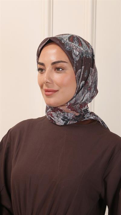 Locella Pamuk Vual Eşarp Kahve-12