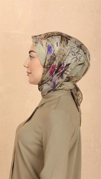 Locella Pamuk Vual Eşarp Canlı Yeşil
