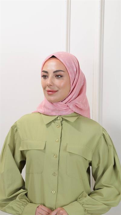 Locella Pamuk Vual Eşarp Soft Pembe-7