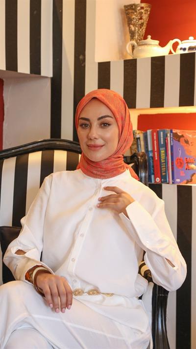 Locella Pamuk Vual Eşarp Fuşya Kahve-5