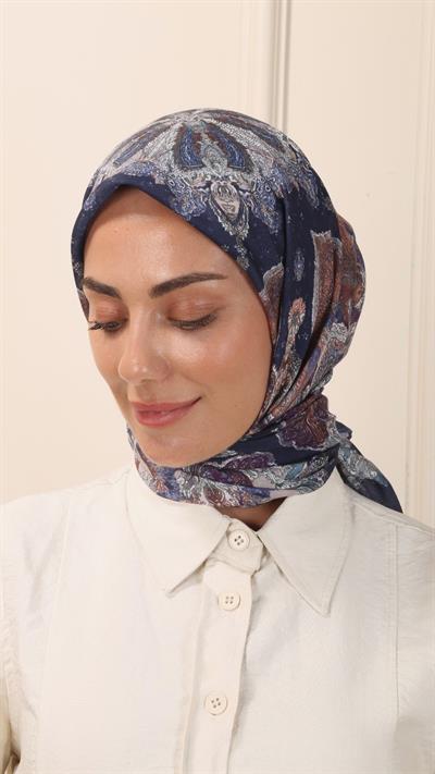 Locella Pamuk Vual Eşarp Lacivert-10