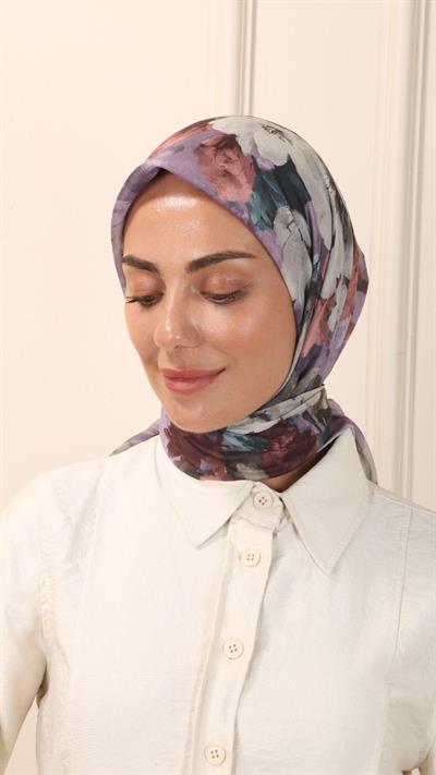 Locella Pamuk Vual Eşarp Lila-8