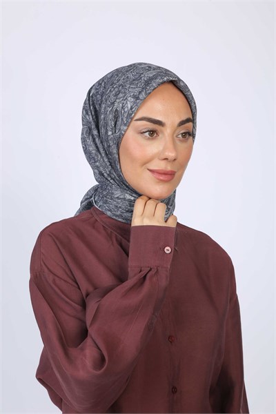 Locella Pamuk Vual Eşarp-Mavi Gri