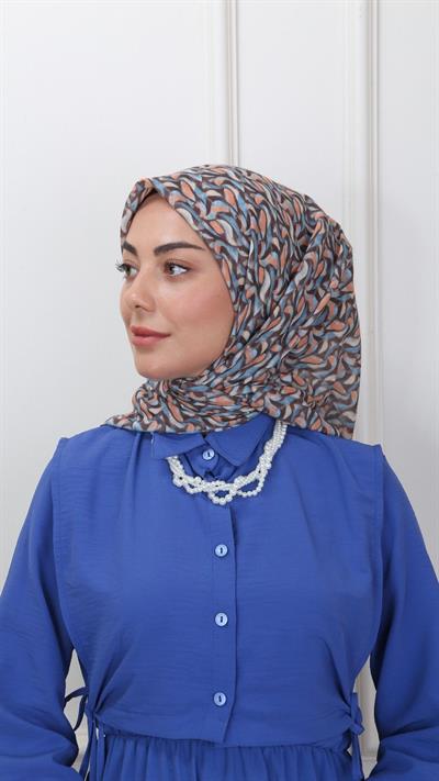 Locella Pamuk Vual Eşarp Kahverengi-4