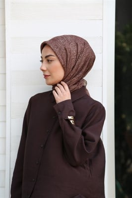 Locella Pamuk Vual Eşarp Kahverengi