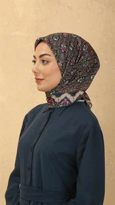 Locella Pamuk Vual Eşarp Lacivert