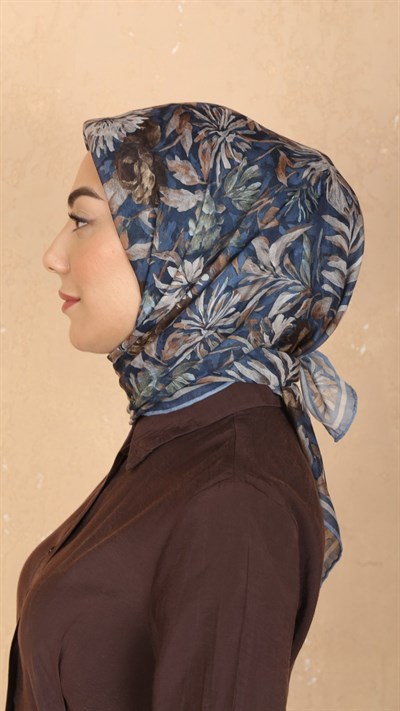 Locella Pamuk Vual Eşarp Mavi