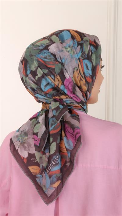 Locella Pamuk Vual Eşarp Kahverengi-6