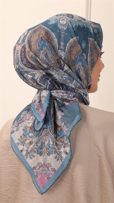 Locella Pamuk Vual Eşarp Petrol-7