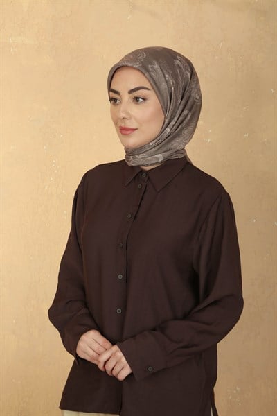 Locella Pamuk Vual Eşarp Kahve