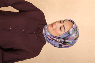 Locella Pamuk Vual Eşarp Mor