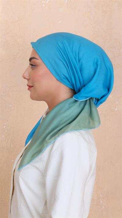 Locella Pamuk Vual Eşarp Mint Yeşil Turkuaz-7