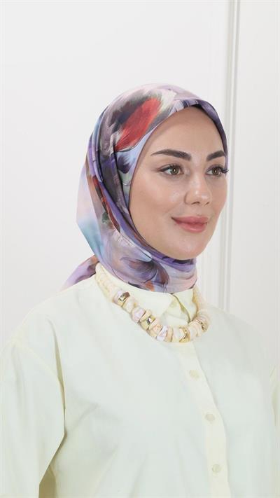 Locella Pamuk Vual Eşarp Mor-4