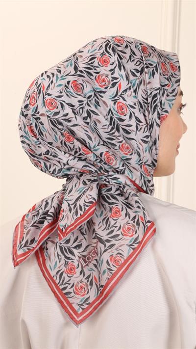 Locella Pamuk Vual Eşarp Kırmızı-6
