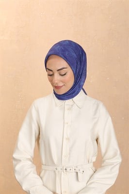 Locella Pamuk Vual Eşarp Saks Mavisi